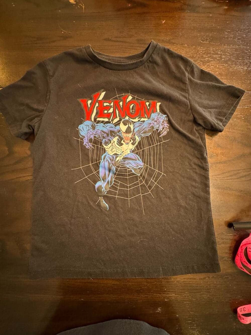Youth Marvel Venom Graphic T-Shirt Size 8 Black Short Sleeve
